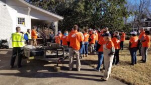 Giving the Billy Graham Bible to a Homeowner