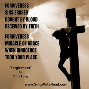 Forgiveness lyric magnet featuring Christian song lyrics by Chris Long