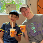 David enjoying a Deaf Can smoothie